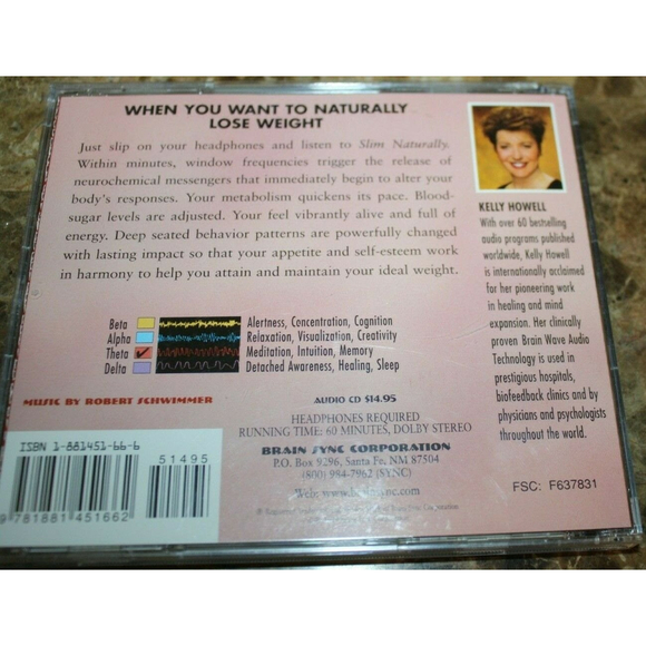 KELLY HOWELL SLIM NATURALLY ADVANCED WEIGHT LOSS SYSTEM (BRAIN SYNC) / AUDIO CD - Picture 2 of 3